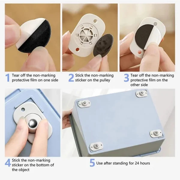 8 Pcs Furniture Moving Wheels – 360° Rotation