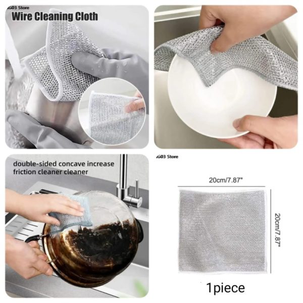 Pack of 20 - Metal Wire Dishwashing Cloths for Kitchen