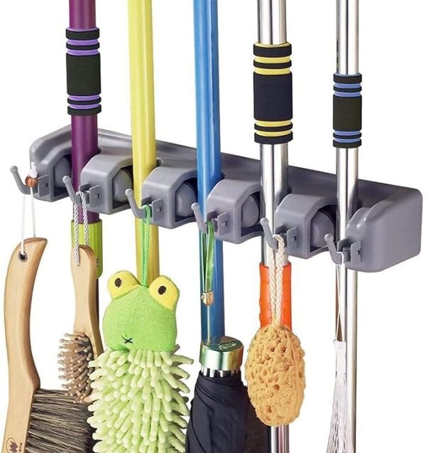 Wall-Mounted Mop & Broom Holder | Heavy-Duty Organizer for Home, Garden, Garage & Storage (Random Color)