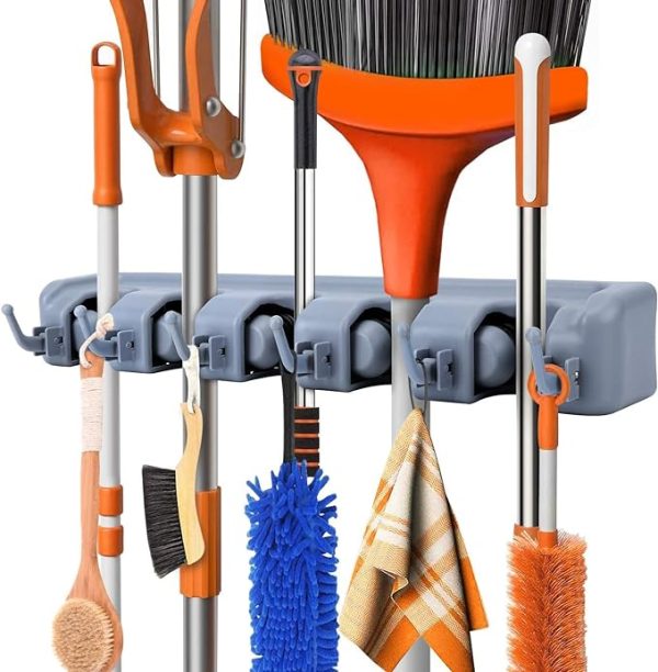 Wall-Mounted Mop & Broom Holder | Heavy-Duty Organizer for Home, Garden, Garage & Storage (Random Color)