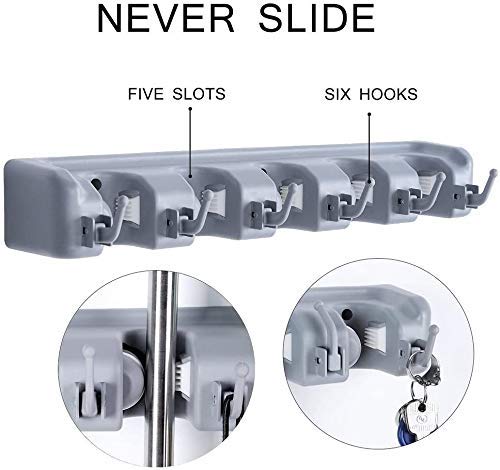 Wall-Mounted Mop & Broom Holder | Heavy-Duty Organizer for Home, Garden, Garage & Storage (Random Color)