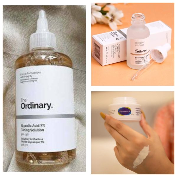 (PACK OF 3) – The Ordinary Glycolic Acid Toner, Niacinamide Serum & Glutathione Brightening Cream - Glow Boost Skin Care
