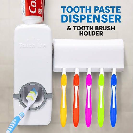 Automatic Toothpaste Dispenser with 5 slot Brush Holder