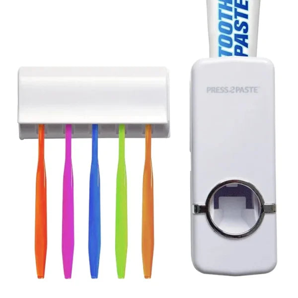 Automatic Toothpaste Dispenser with 5 slot Brush Holder