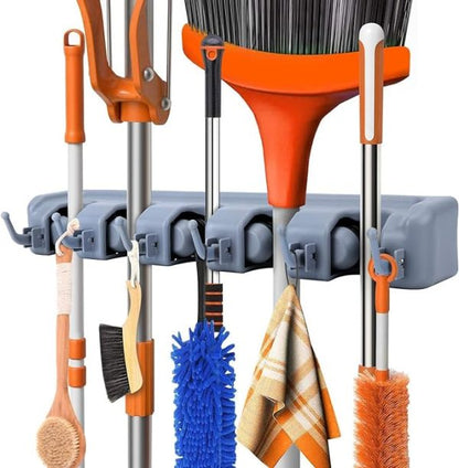 Wall-Mounted Mop & Broom Holder | Heavy-Duty Organizer for Home, Garden, Garage & Storage (Random Color)