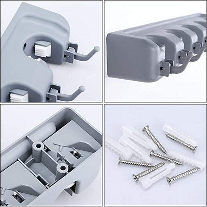 Wall-Mounted Mop & Broom Holder | Heavy-Duty Organizer for Home, Garden, Garage & Storage (Random Color)