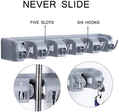 Wall-Mounted Mop & Broom Holder | Heavy-Duty Organizer for Home, Garden, Garage & Storage (Random Color)