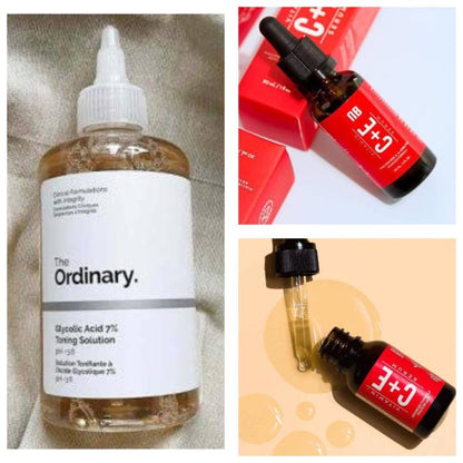 Pack of 2 – The Ordinary Glycolic Acid 240ml + Nirvana Botanics- Vitamin C Serum 15ml