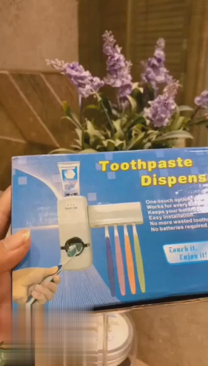 Automatic Toothpaste Dispenser with 5 slot Brush Holder