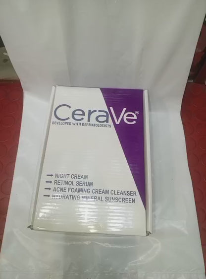 CeraVe 4-in-1 Skincare Kit – Night Cream, Sunblock, Cleanser & Serum for Radiant, Healthy Skin